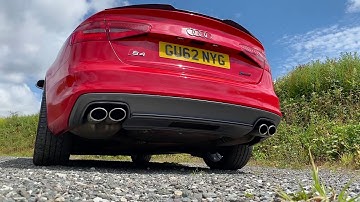 Audi s4 b8.5 resonator delete exhaust sound hot start and revs