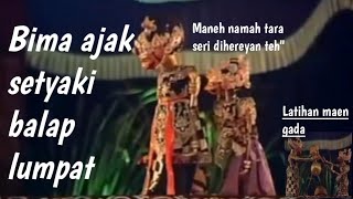 Wayang golek Bima ajak setyaki latihan memeh prang lawan Burisrawa Dalang Alm. Asep sunandar sunarya