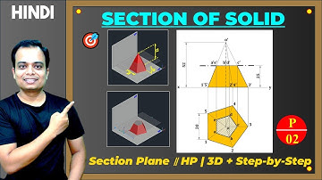 Section of Solids | Problem 2 || Pentagonal Pyramid Cut by Plane Parallel to HP