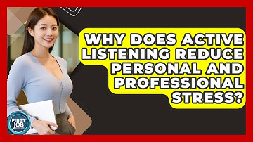 Why Does Active Listening Reduce Personal And Professional Stress? - First Job Success Guide