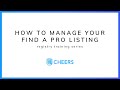 Find a pro management  cheers feature release