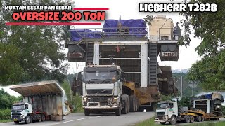 MUATANNYA SAMPAI 200 TON!! Super Besar Dan Lebar, Jalan Tutup, Mobilisasi Body Vessel LIEBHERR T282B