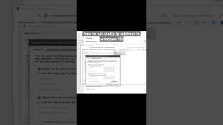 how to set static ip address in #windows_10