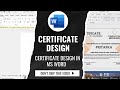 How To Make a Certificate Design in Microsoft Word | Certificate Design in MS Word