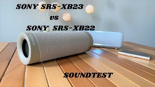 SONY SRS-XB23 vs SRS XB-22 SOUNDTEST修正版 (SRS-XB23mono,stereo)