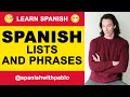 Spanish Vocabulary: Language Lists Compilation - Learn Spanish with Pablo.