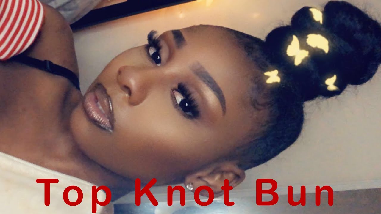 Top Knot Bun Using Braiding Hair Edges Youtube