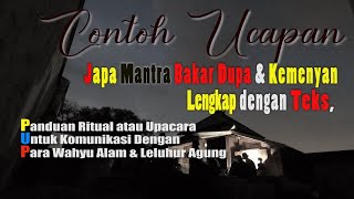 🔴 Contoh Ucapan Japa Mantera Cara Jawa Saat Ritual \u0026 Upacara Pada Leluhur  Lengkap Dengan Teks
