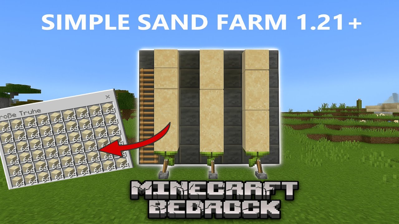 Minecraft EINFACHE Sand Farm in Bedrock Edition 1.21+