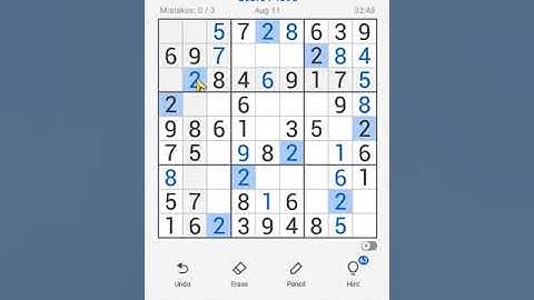 Sudoku Free Classic Puzzles Mobile | Daily Challenge August 11, 2022