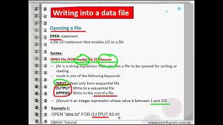 File Handling in QBASIC   Writing Data