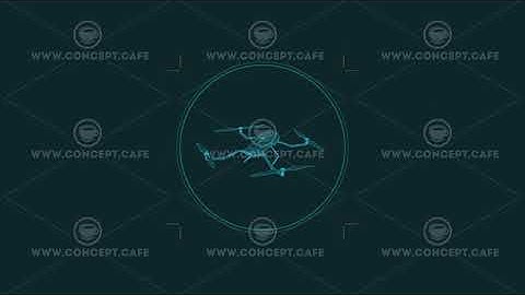 Looped animation of a quadcopter in a circle HUD element.