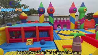 790㎡ Giant Inflatable Theme Park Live Testing! Thrilling Experience, All at Infinity Funpark