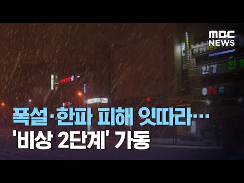 폭설·한파 피해 잇따라…&amp;#39;<strong>비상</strong> 2단계&amp;#39; <strong>가동</strong> (2021.01.07/12MBC뉴스)