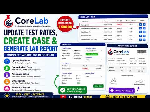 CoreLab screen: Test Rate Setup