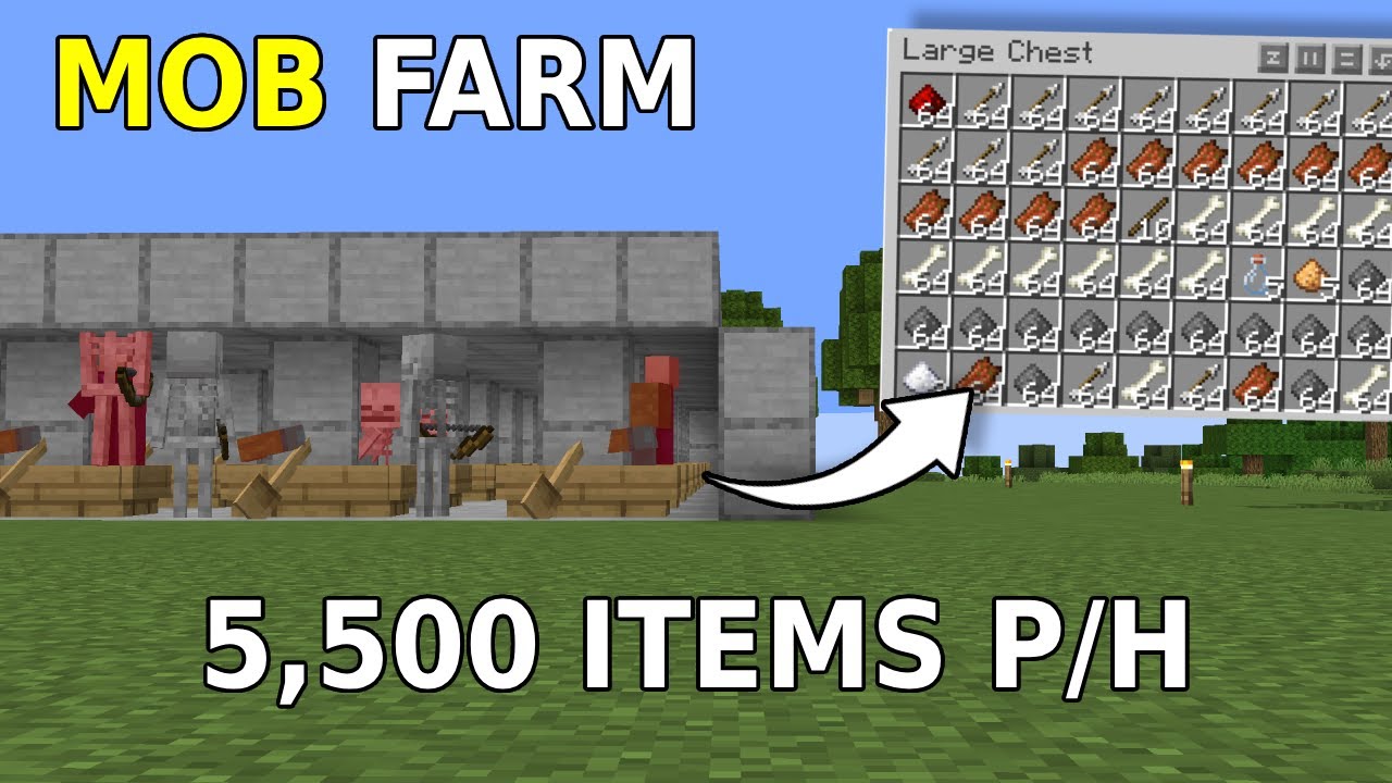 Easy Mob Farm Minecraft 1.21.11 | Unlimited Drops + Gunpowder!