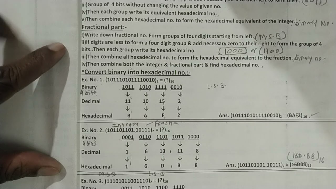 ||11th Computer Science ||paper 1||chapter -1|| ||Binary to hexadecimal conversion ||