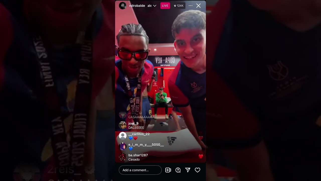 Alejandro Balde Instagram live after winning the Copa Del Rey Final