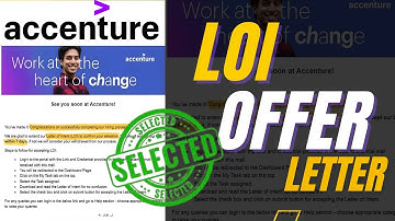 Accenture Selection Mail After Interview| LOI Offer Letter Joining Letter | Profile creation Mail