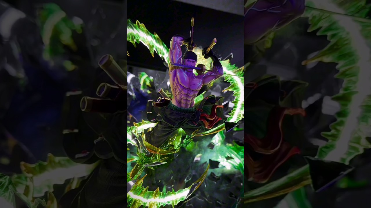 One Piece Zoro Resin Statue by ATT Studio customized in broken mirror #ATTStudio #Zoro #OnePiece