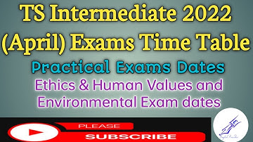 TS Intermediate Annual Exams Time Table 2022