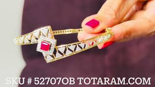 18K Diamond Oval Bracelet for Women - 52707OB