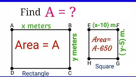 Rectangle becomes Square when its length and breadth are reduced (A = ? )