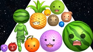 WATERMELON RUN 3D  ASMR Gameplay (Fruits Evolution, Level Up Merge Suika Balls 2048)