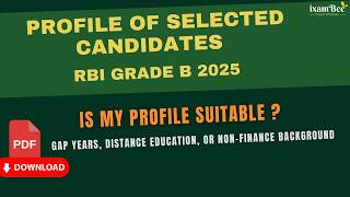 Selected Profile RBI Grade B 2025 - Gap Years, Distance Education, or Non-Finance Background