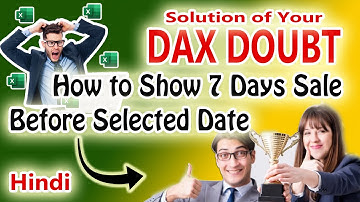 DAX Doubt: How to Display Days Before a Selected Date in Power BI DAX [Hindi]