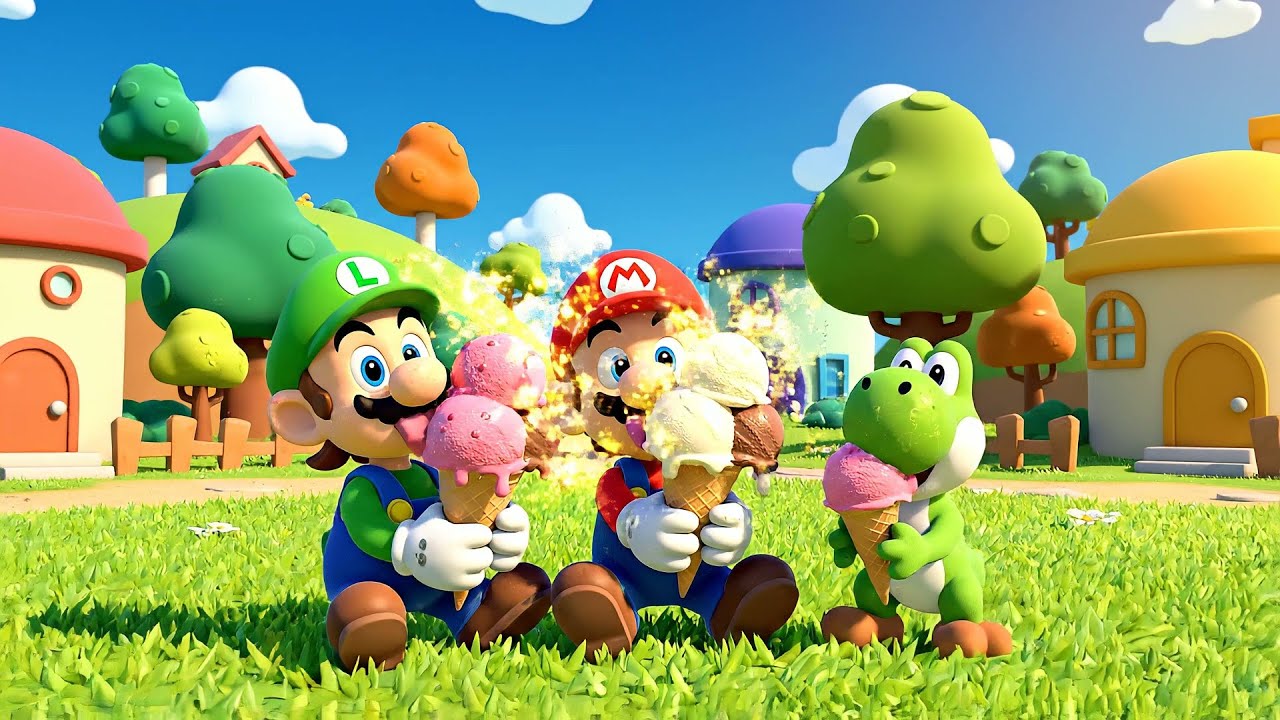 Mario Baby Luigi Dropped His Ice Cream Cone | Nursery Rhymes for Kids & Baby Songs