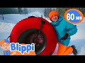 Playing in the Snow - Tubing Down the Mountain | Blippi | Cartoons for Kids - Explore With Me!