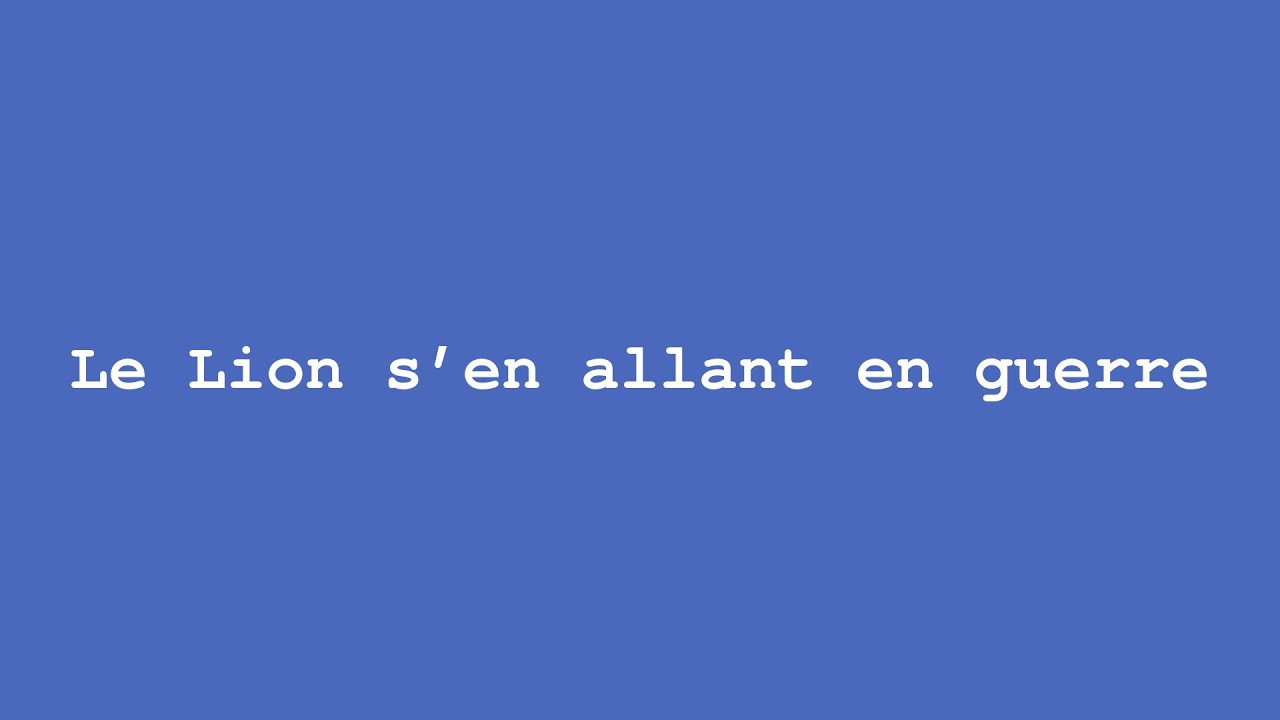 Le Lion s’en allant en guerre | Jean de la Fontaine | Livre 5 Fable 19