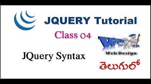Jquery Syntax In Telugu | What is Syntax in Jquery | VLR Training Class 04