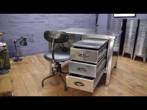 vintage-industrial-us-air-force-polished-metal-tanker-desk-&-tansad-work-chair