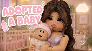 Adopting OUR NEW BABY|Bloxburg Roleplay|