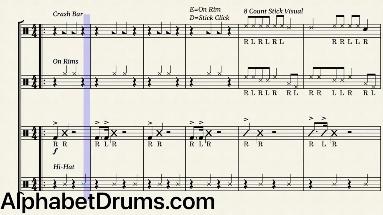 40+ minutes of drumline, percussion, and drumming exercises, warmups