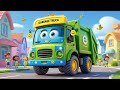 The Garbage Truck Song for Kids 🚛| Wheels on the Truck Go Round and Round | Recycle &amp; Clean Town