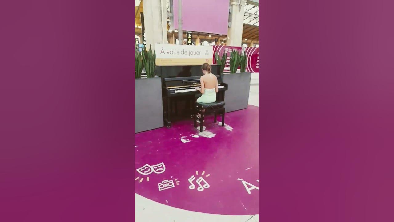 piano on train station at Paris piano on train station at Paris