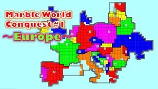 Marble World Conquest #1 ～World Territory War by 32 European countries～in Algodoo | Marble Factory