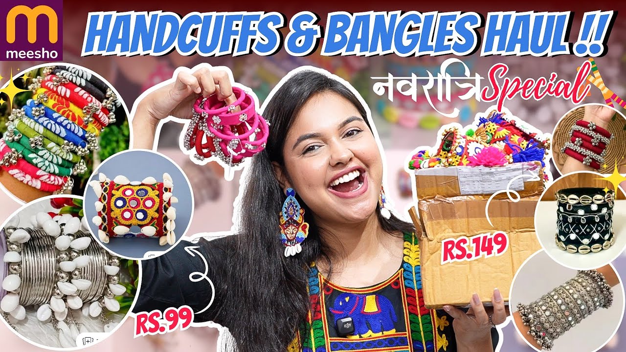 All New MEESHO *Navratri Special* Handcuffs & Bangles Haul 🪔 | Meesho Jewellery Haul😍 Varsha Meghani