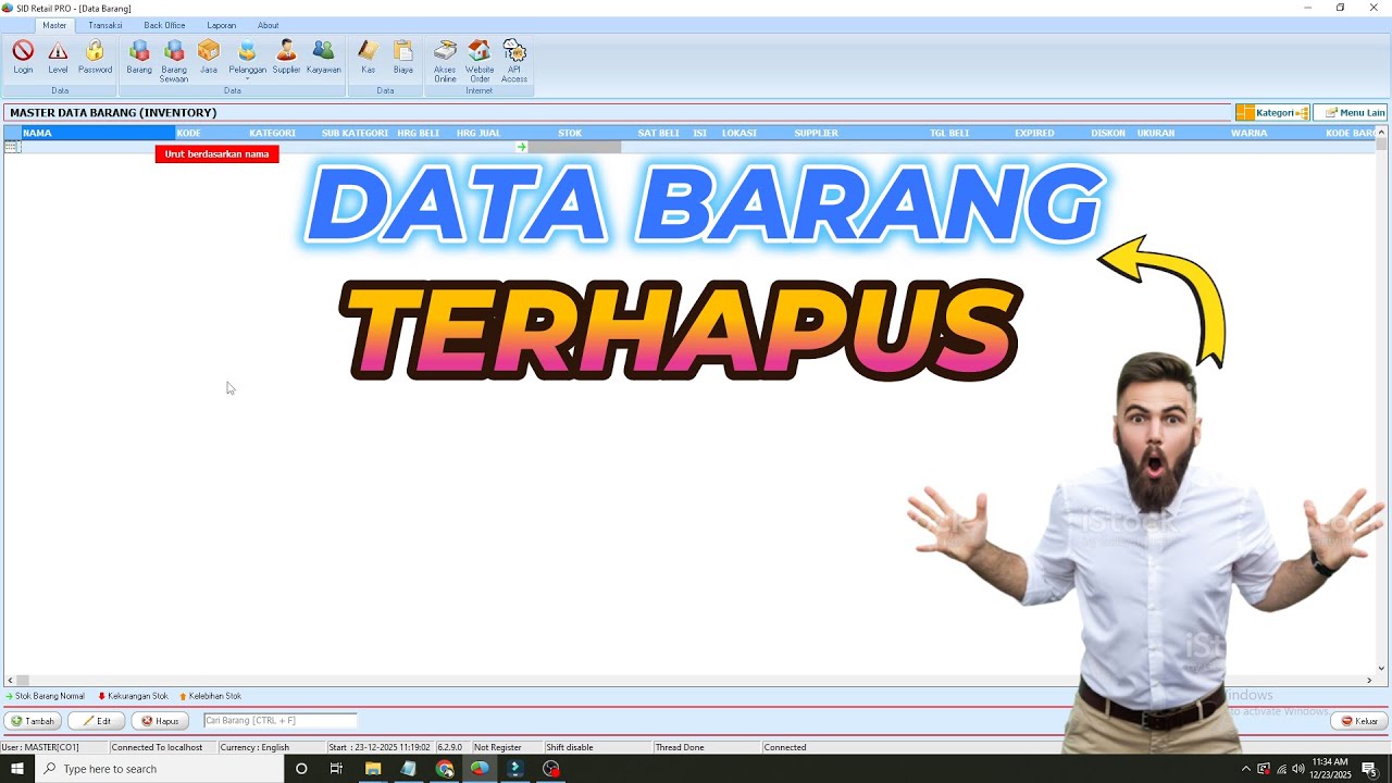 JANGAN PANIK !!! JIKA DATA BARANG TERHAPUS SEMUA - TUTORIAL SID RETAIL PRO