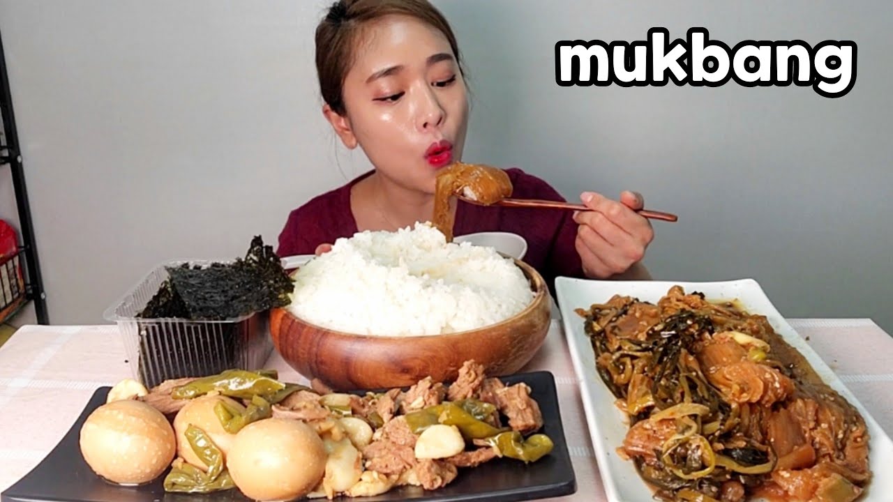 실비김치로 만든🌶묵은지들기름된장 김치찜,돼지고기장조림 먹방 Korean Food Spicy Kimchi-Jjim,Braised pork Mukbang eating show