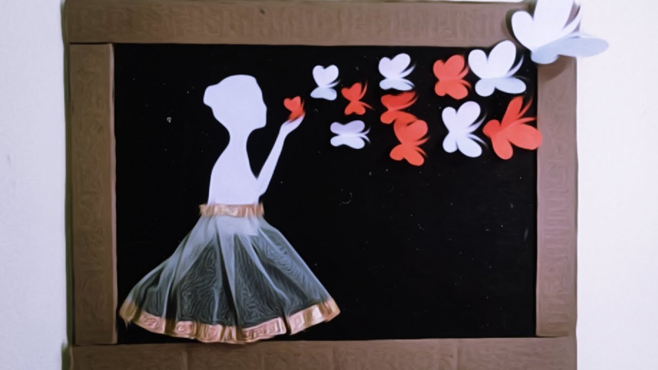 PAPER CRAFT || BUTTERFLY DECORATION || HANGING WALL || CRAFT || COLLEGE ...