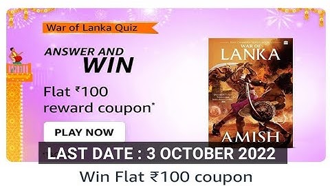 Amazon War of Lanka Quiz Answers Today |20 SEPTEMBER 2022 | Daily Quiz Time