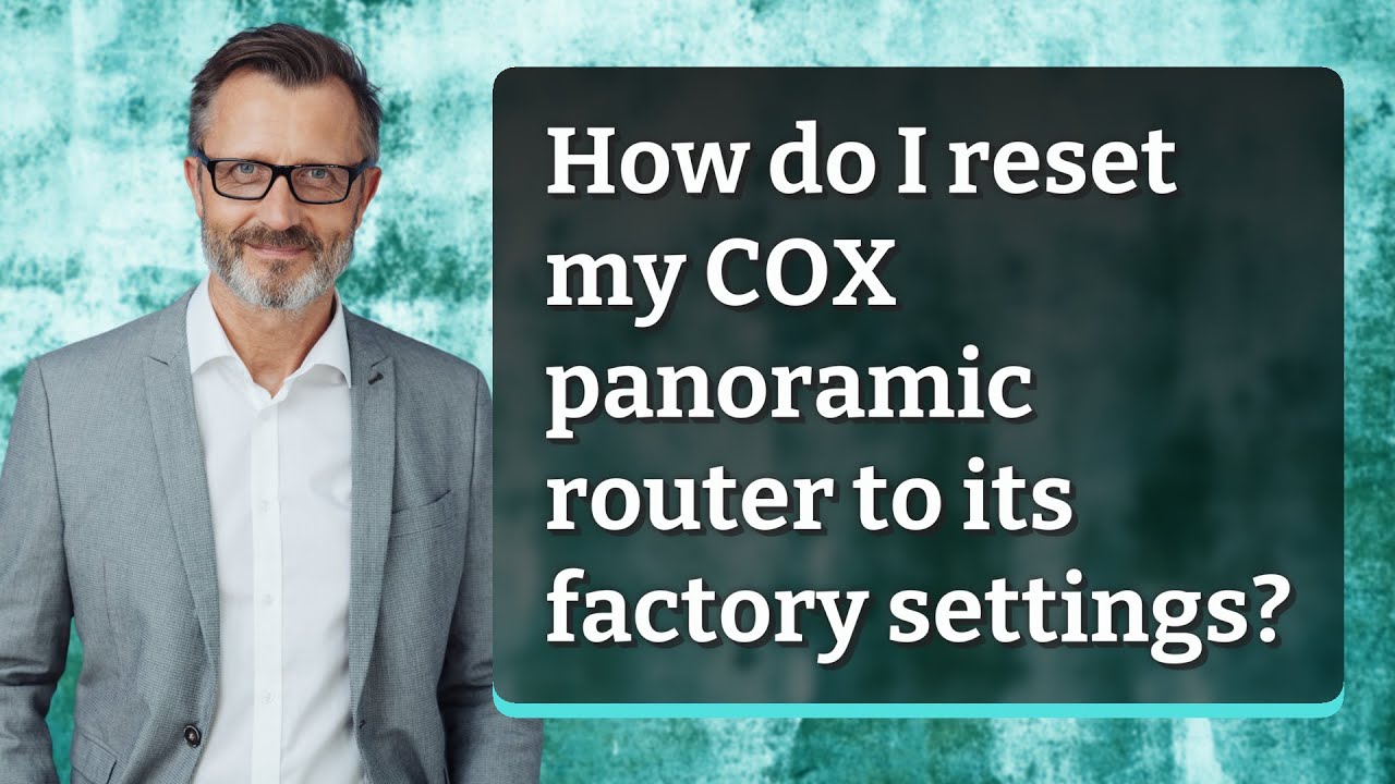 How do I reset my COX panoramic router to its factory settings? YouTube