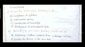 NCF-2005 Important Questions for TS TET, DSC|TRT||Let