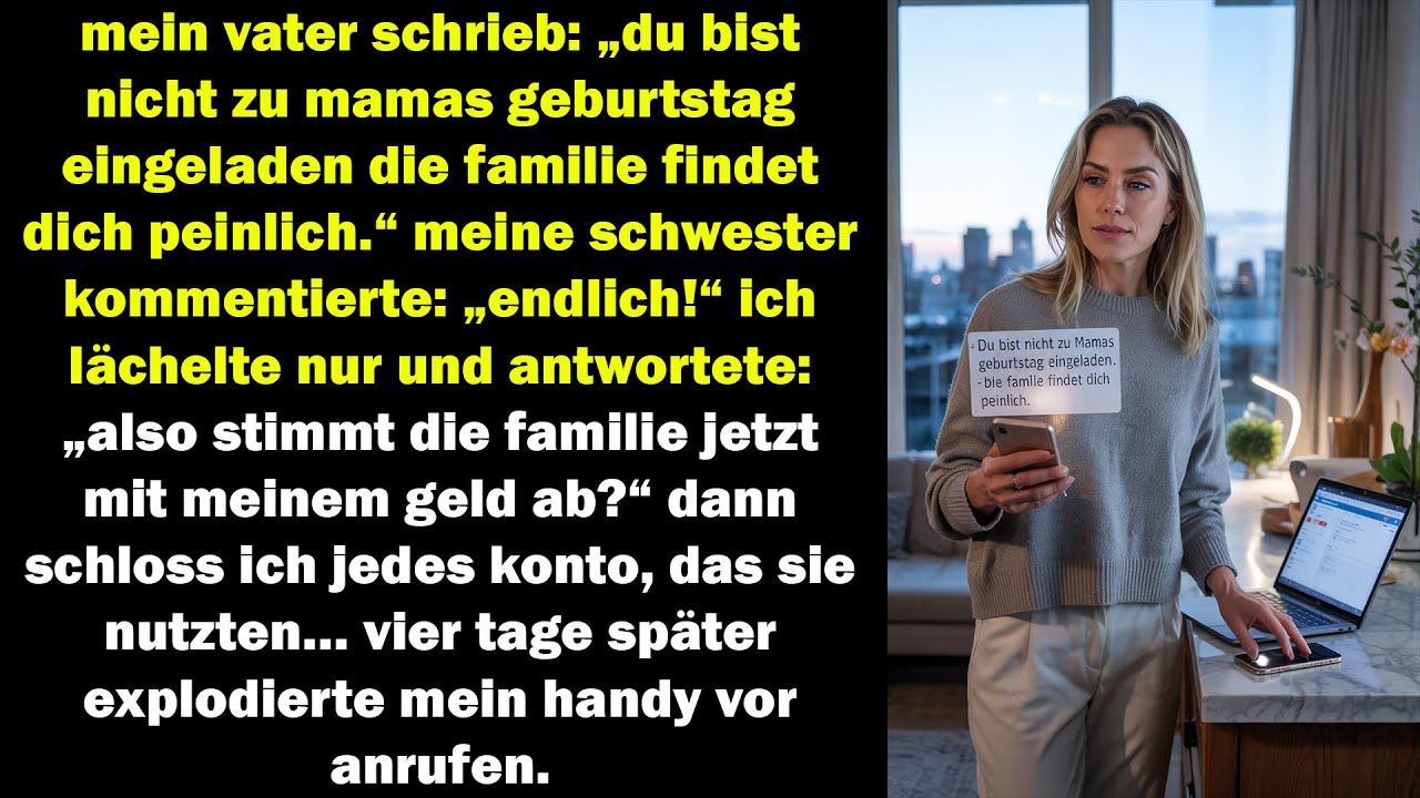 mein vater lud mich nicht zu mamas geburtstag ein – vier tage später rief jeder plötzlich an…