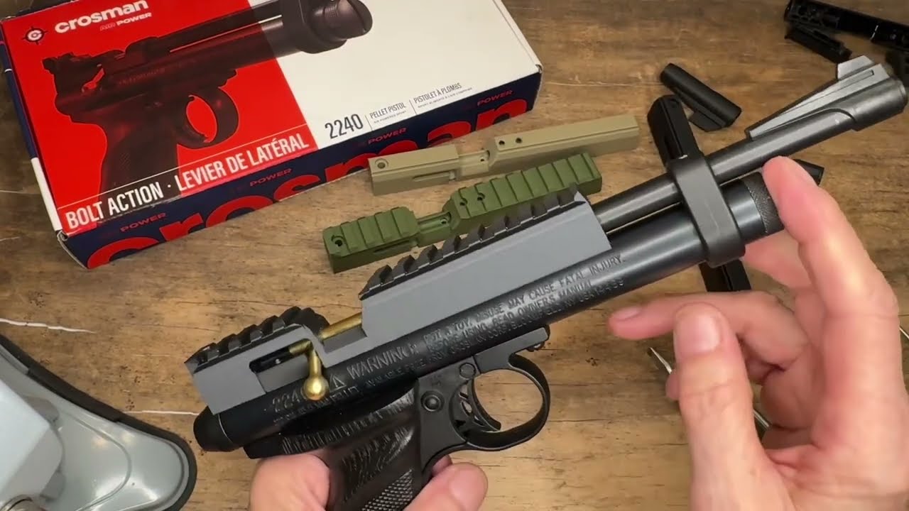 Установка двухсекционной планки Пикатинни на затвор AirGunMods Crosman 2240