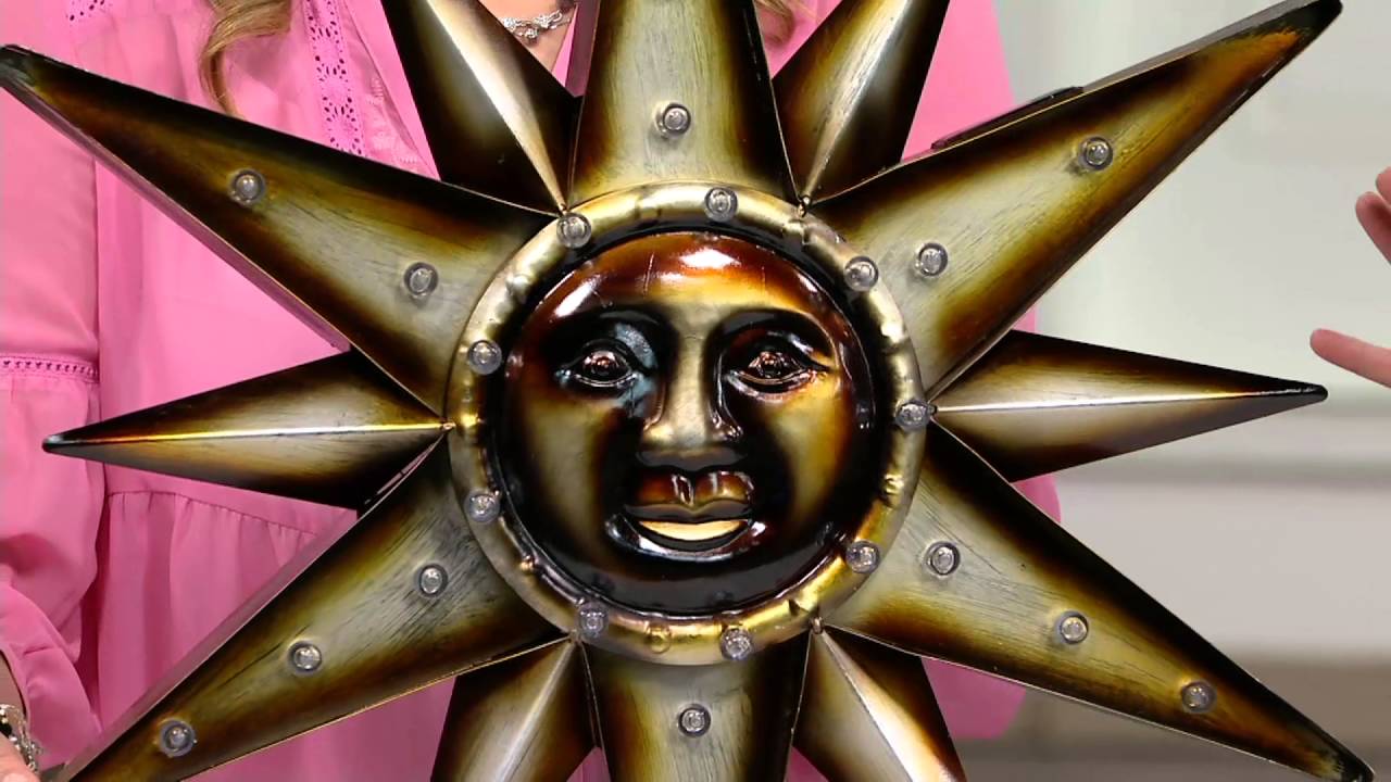 Metal Marquee Sun Wall Art with Solar LED Lights on QVC YouTube